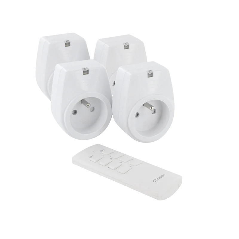 Set of 4 On/Off remote-controlled sockets + remote control