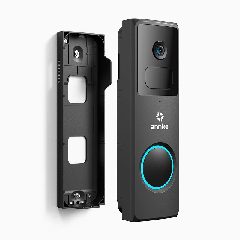 Whiffle - Sonnette Vidéo sans fil 1080P HD, Champ de vision de 148°, Alimentée par batterie de 4800mAh, Détection de mouvement, Audio bidirectionnel, Stockage Cloud & Carte TF, Compatible avec Alexa
