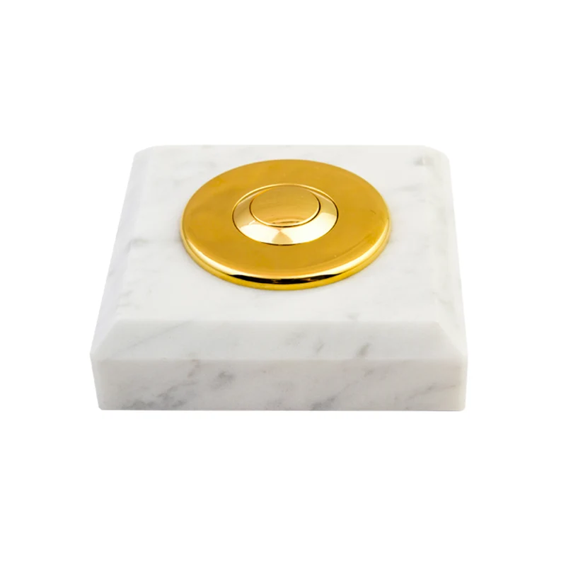 Sonnette Berlin filaire marbre blanc collerette laiton