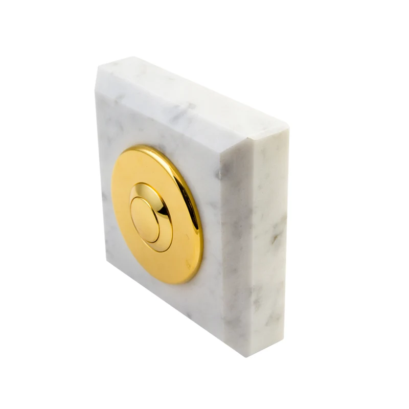 Sonnette Berlin filaire marbre blanc collerette laiton