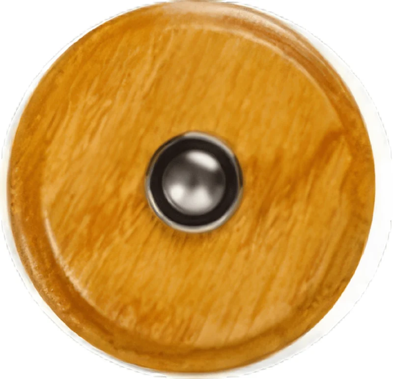 Sonnette Ardennes filaire bois chêne rond bouton chrome