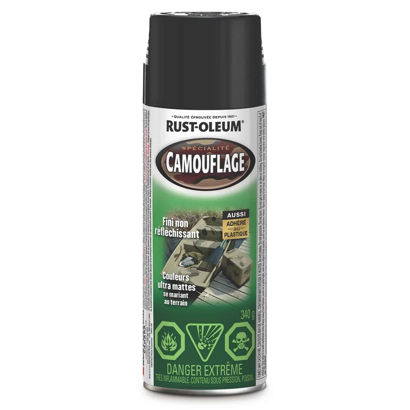 Peinture en aérosol Spécialité Camouflage noir ultra mat, 340 g