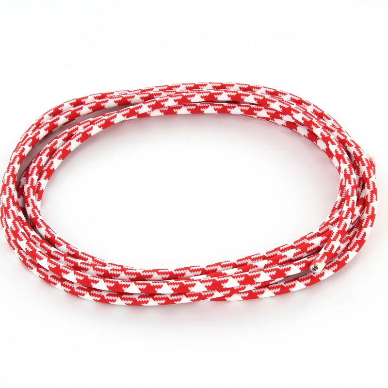 Silk fabric cable - 3 m - White/Red