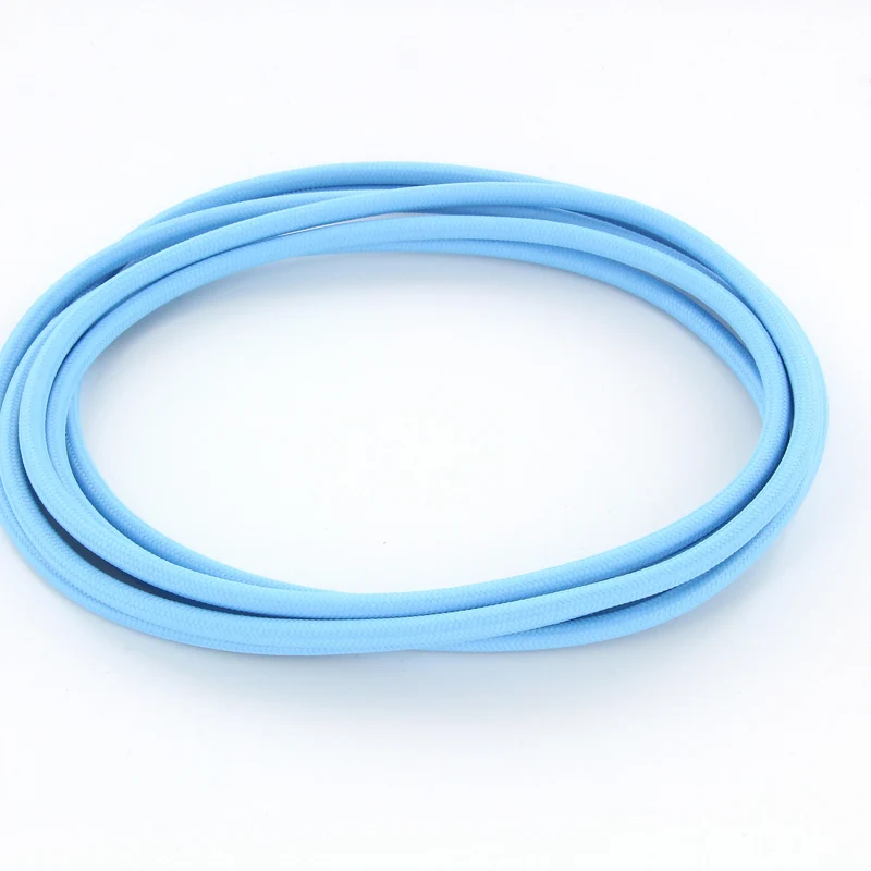 Silk fabric cable - 3 m - Sky blue