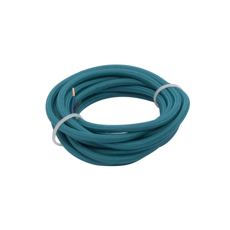 Fabric cable 3 m - Peacock blue