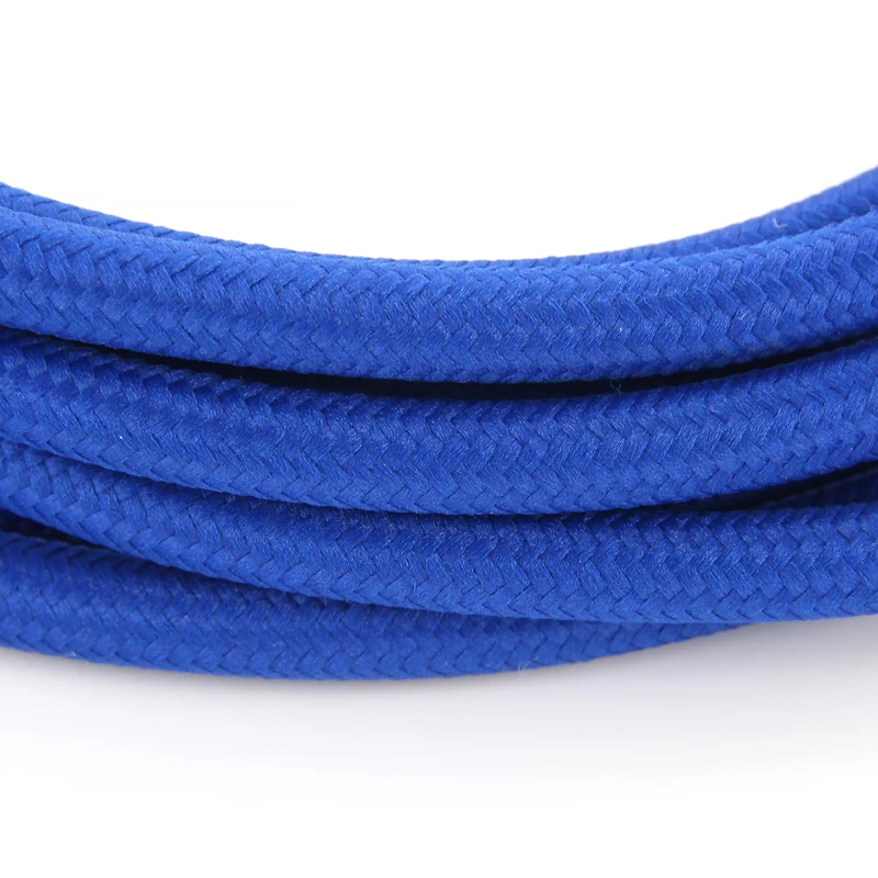 Silk fabric cable - 3 m - Blue