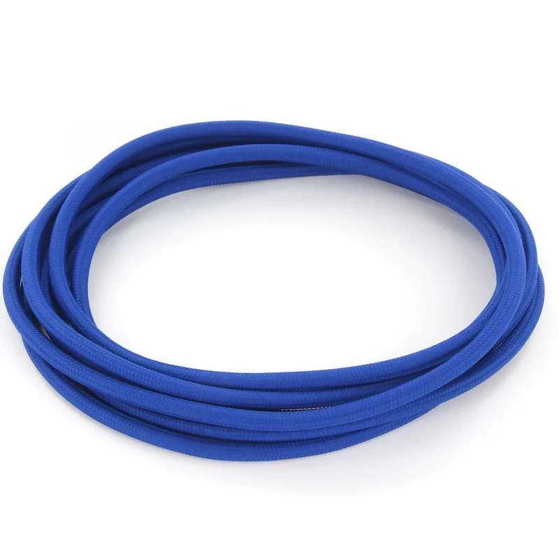 Silk fabric cable - 3 m - Blue