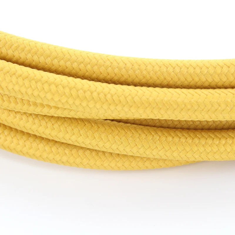 Silk fabric cable - 3 m - Mustard yellow