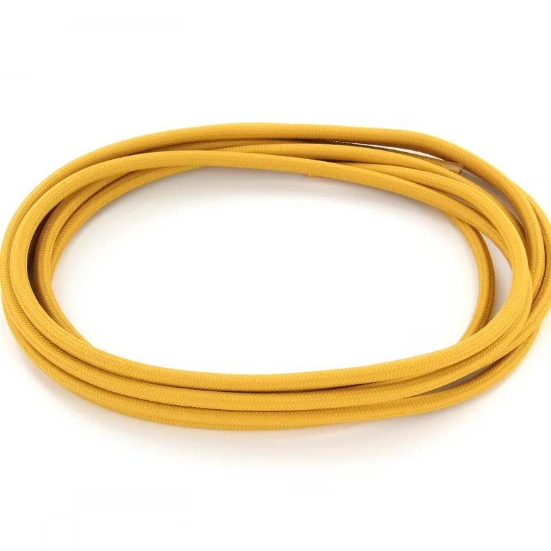 Silk fabric cable - 3 m - Mustard yellow