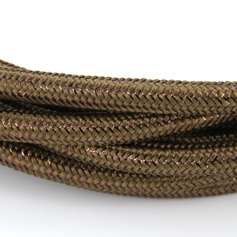 Silk fabric cable - 3 m - Brown sparkle