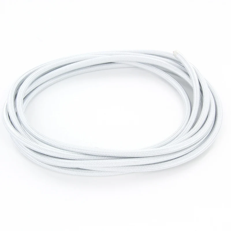 Silk fabric cable - 3 m - Silver