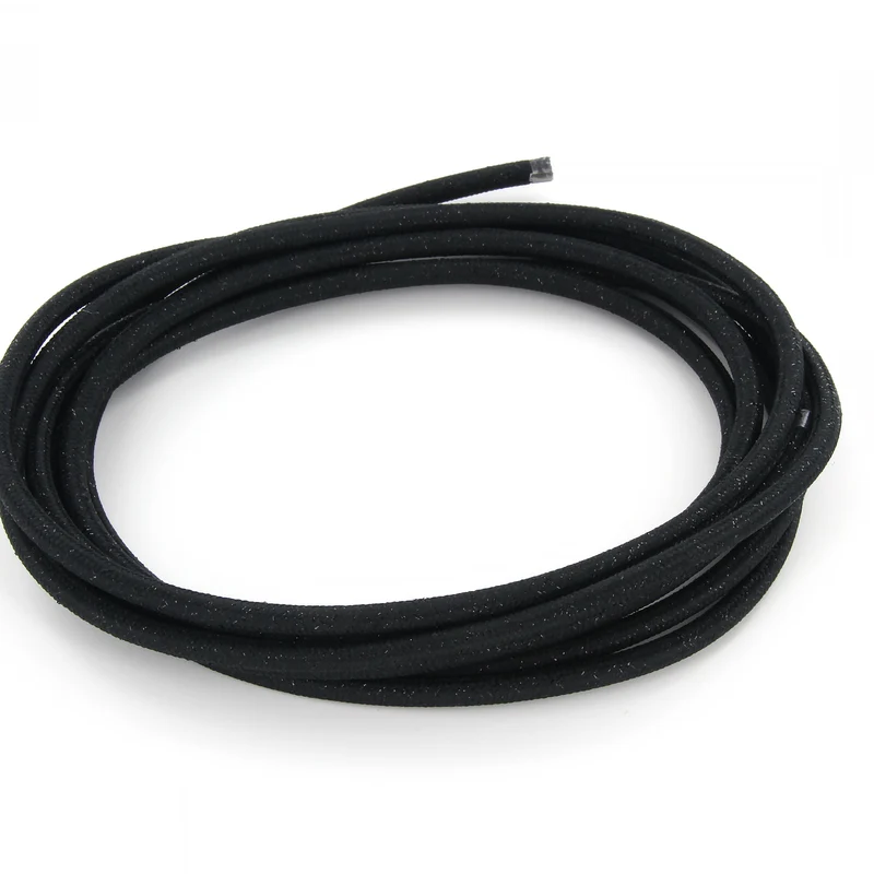 Silk fabric cable - 3 m - Black sparkle