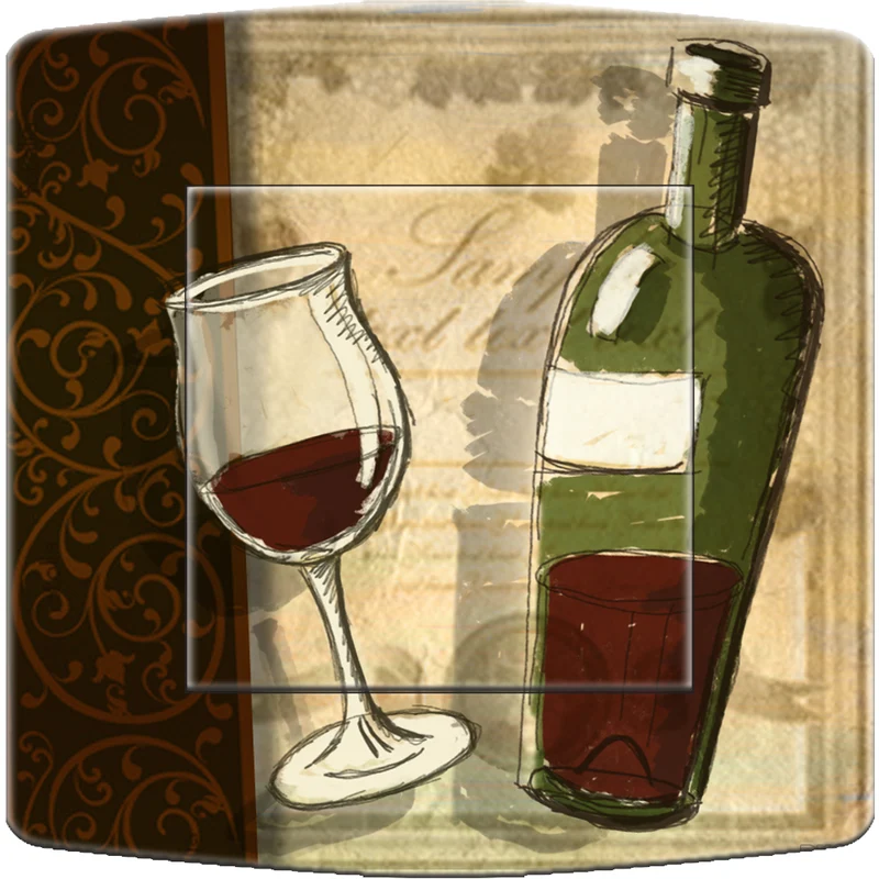 Interrupteur décoré vin