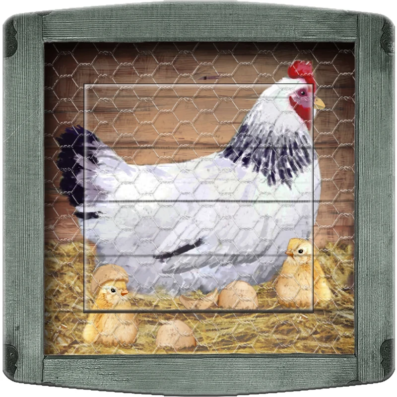 Interrupteur décoré poule 1