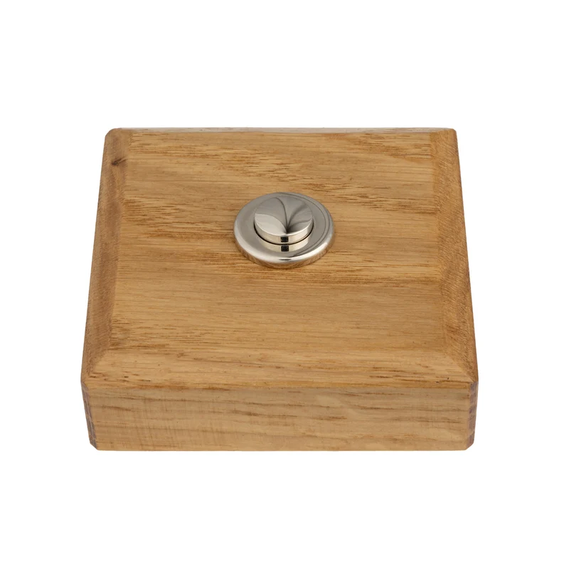 Sonnette Vosges filaire bois chêne carré bouton chrome