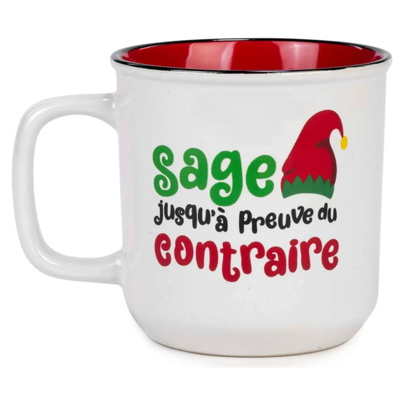 Tasse à café avec inscription "Sage jusqu’à Preuve du contraire", 4'' x 4"