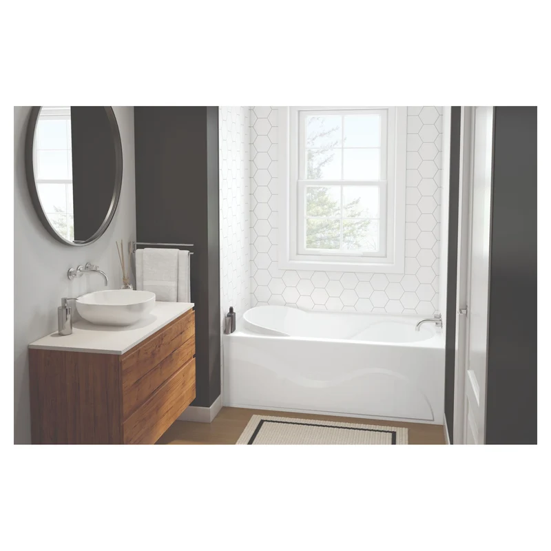 Baignoire ergonomique avec jupe Nova, 60'' x 32'' (drain à droite)