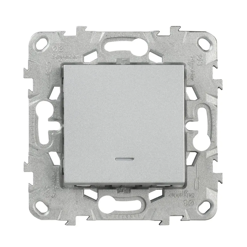 Bouton poussoir + voyant LED 10A - Unica - Schneider