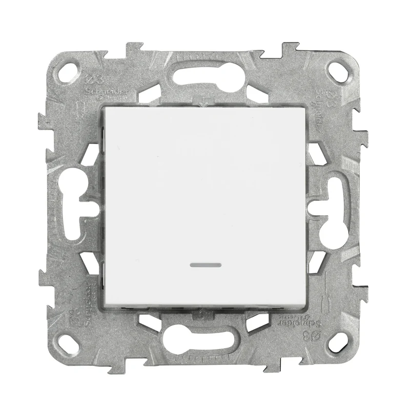 Bouton poussoir + voyant LED 10A - Unica - Schneider