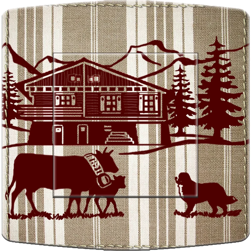 Interrupteur décoré vache et chalet