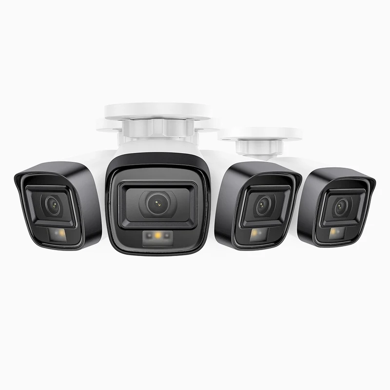 C500 - Lot de 4 Caméra de Surveillance extérieure PoE 3K, Vision nocturne intelligente à double éclairage, 3072 × 1728 à 20 ips, détection intelligente des personnes et des véhicules, microphone intégré, IP67
