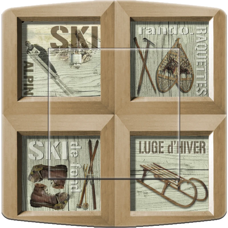 Interrupteur décoré objets ski