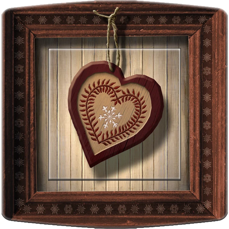 Interrupteur décoré coeur et ski