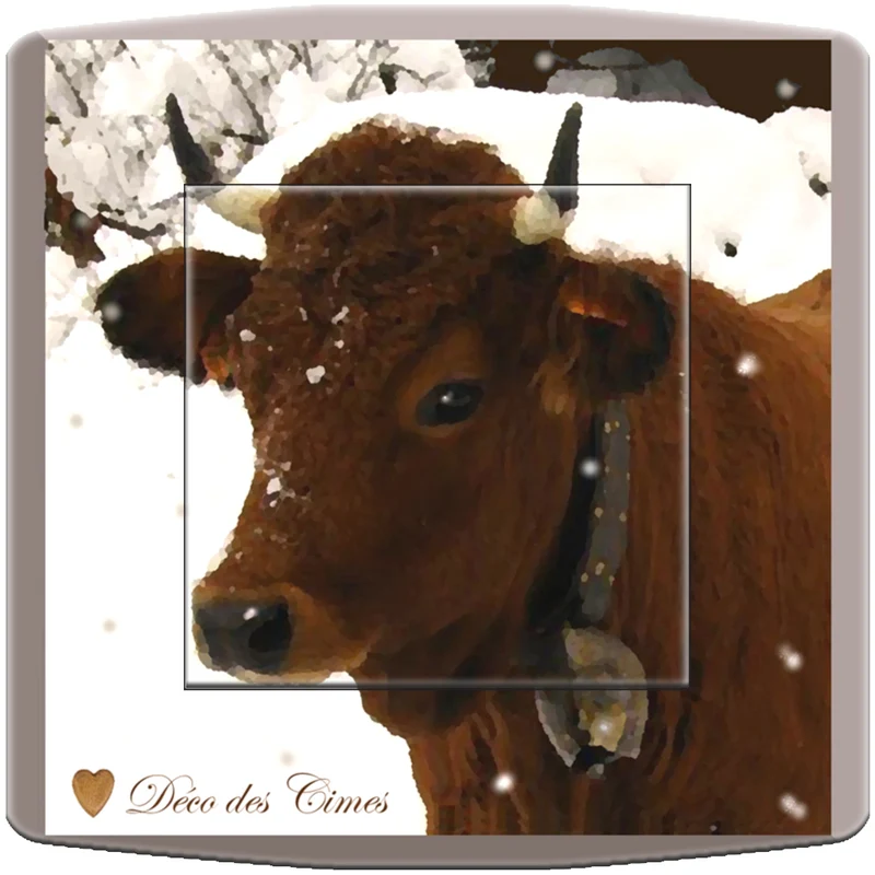 Interrupteur décoré vache 2