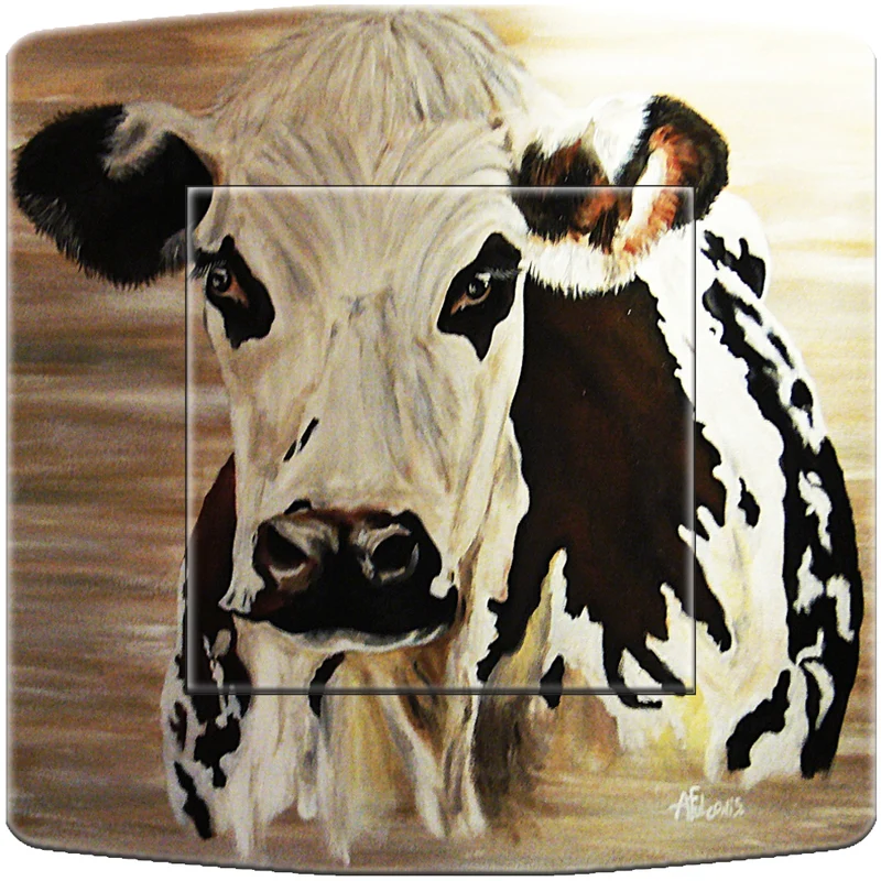 Interrupteur décoré vache 1