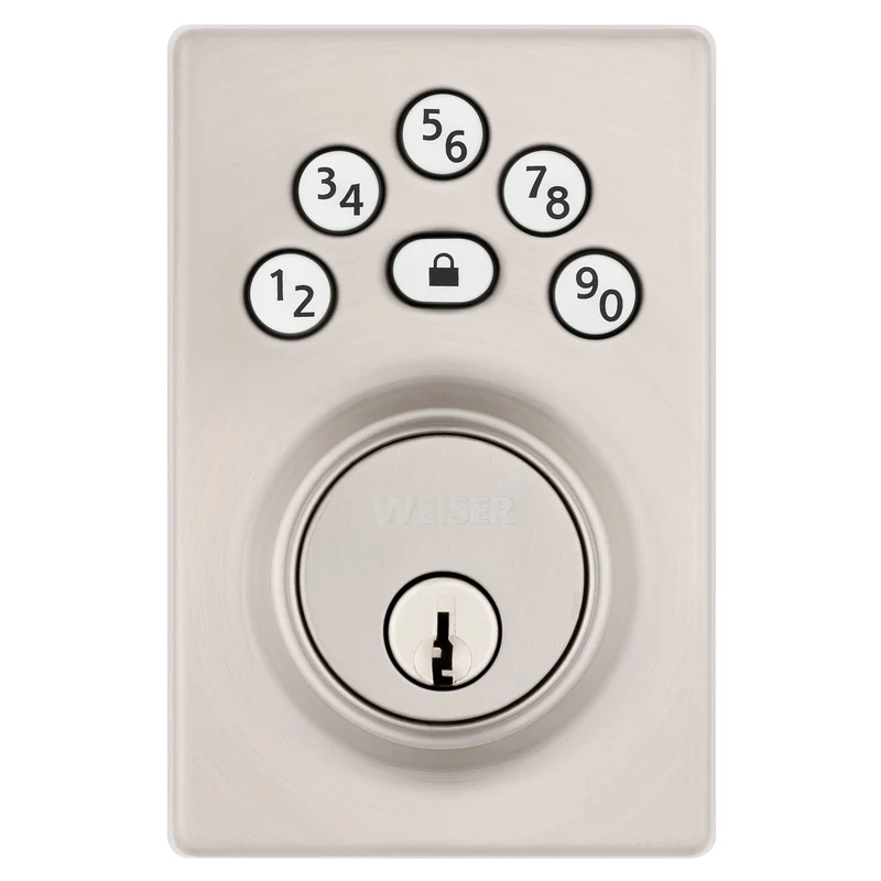 Pêne électronique contemporain Elements avec Smartcode, nickel satiné