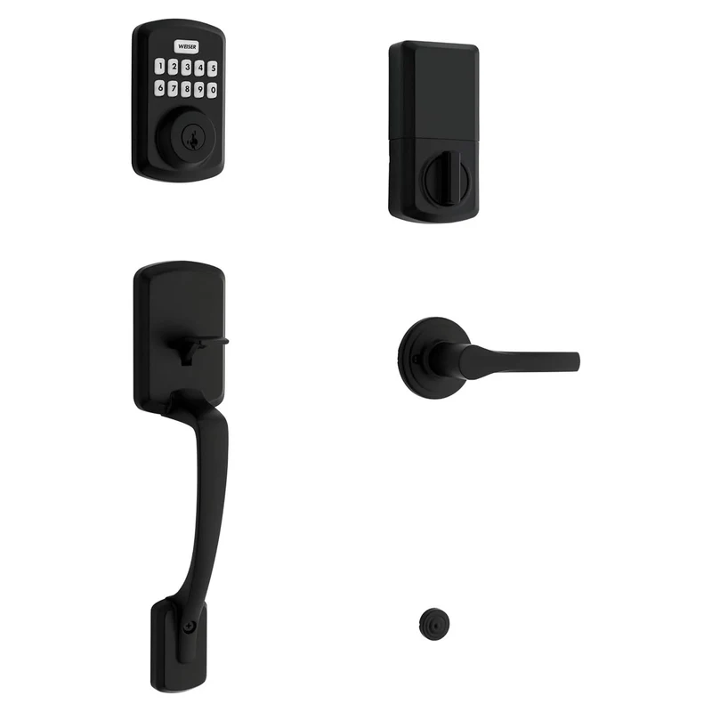 Clenche d'entrée Henley avec pêne dormant électronique Powerbolt 3, noir mat