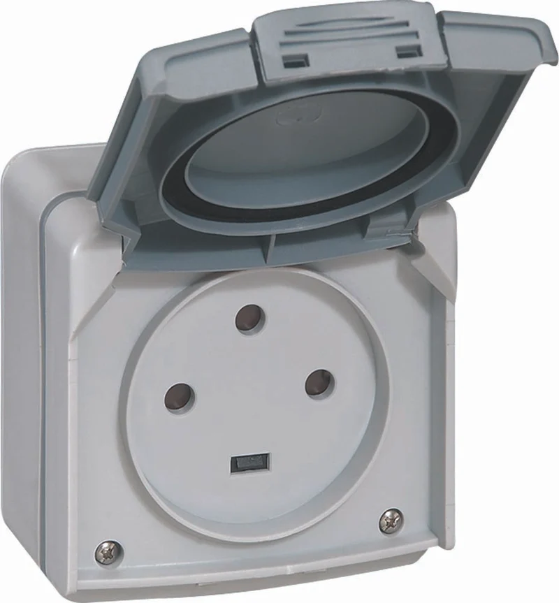 Prise de courant 3P+T 20A IP55 saillie - Plexo - gris - Legrand