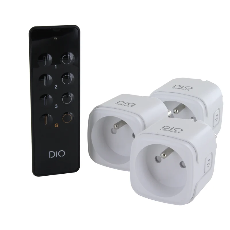 3 Connected plugs with remote control - DiO Connect