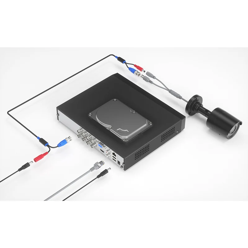 DR85 - Enregistreur DVR 3K Lite 8 canaux, Détection de personnes et de véhicules, H.265+, Prend en charge 8 caméras BNC et 2 caméras IP