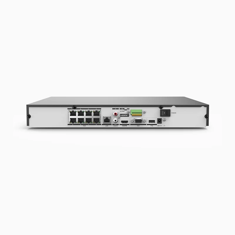 NRP812 - Enregistreur réseau (NVR) PoE H.265+ 12MP à 8 canaux, bande passante sortante maximale de 160 Mbps, capacité de décodage 12MP sur 2 canaux, soutien la détection de présence humaine et de véhicules, détection de périmètre