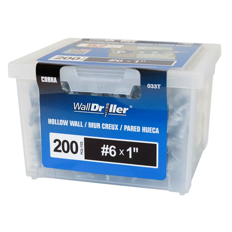 Ancrage en zinc pour mur creux WallDriller #6 x 1", 200 unités