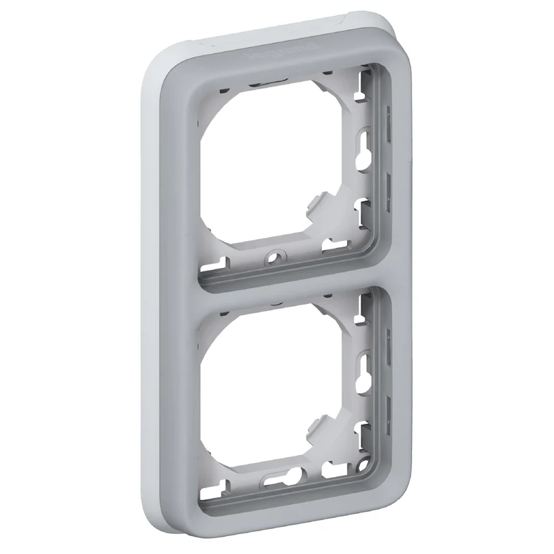 Plaque support encastré 2 postes - Plexo - gris - Legrand