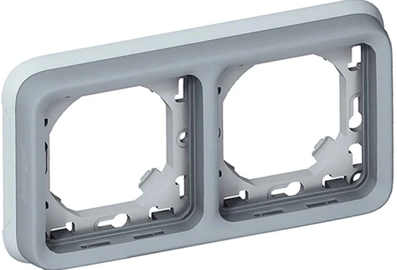 Plaque support encastré 2 postes - Plexo - gris - Legrand