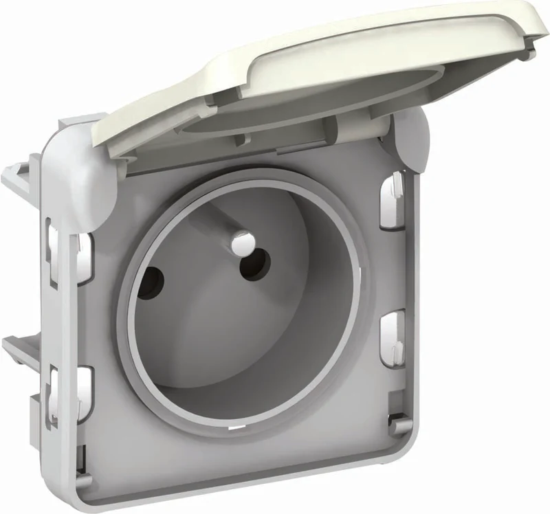 Prise étanche 2P+T 16A + clapet protection IP55 saillie - Plexo - Legrand