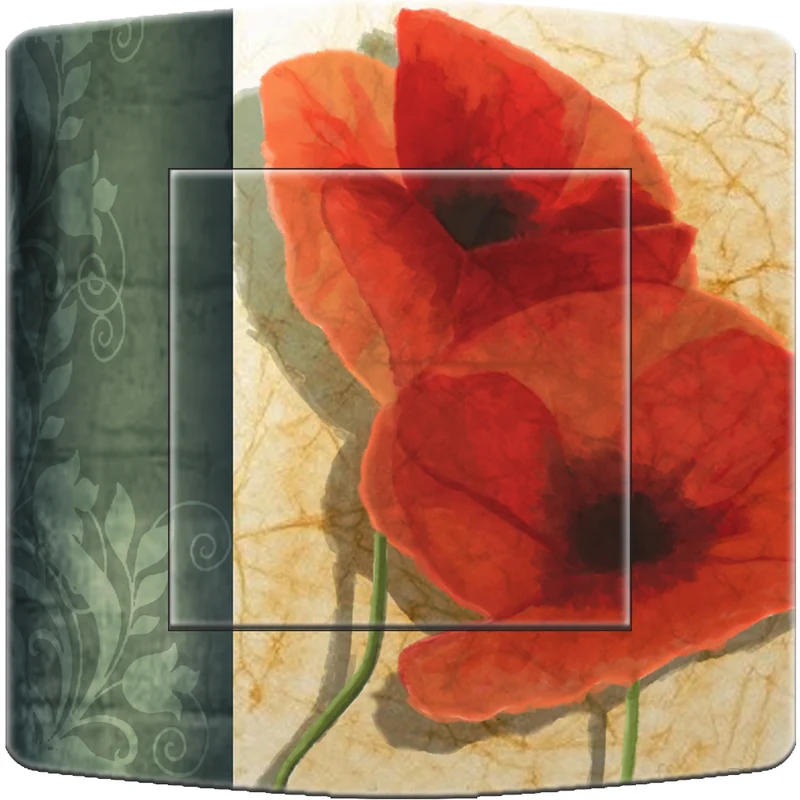 Interrupteur décoré coquelicots