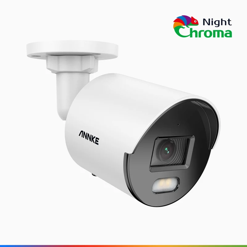 NightChroma TM NC500 - Caméra de Surveillance extérieure PoE 3K, vision nocturne polychrome, f/1.0 Super ouverture (0,001 Lux), Alignement actif, Microphone intégré, Fente pour carte SD