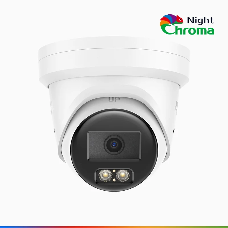 NightChroma TM NC800 - Caméra de Surveillance extérieure PoE 4K, Vision nocturne couleur ultime, super ouverture f/1.0 (0,0005 Lux), Détection Personne-Véhicule, Microphone intégré, Analyse comportementale intelligente
