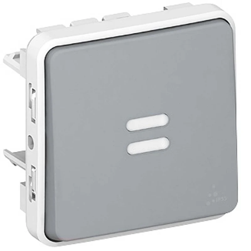 Interrupteur va et vient saillie IP55 + voyant - Plexo - gris - Legrand