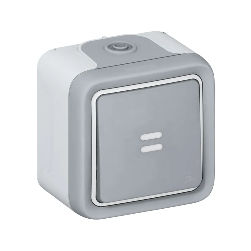Interrupteur va et vient lumineux 10A complet saillie - Plexo - gris - Legrand