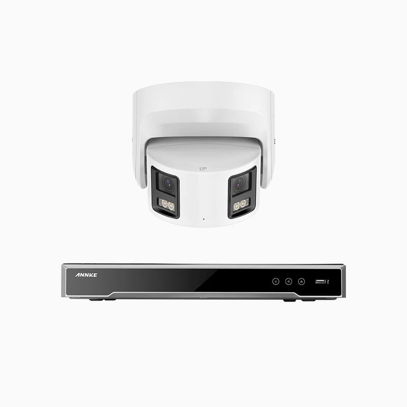 NightChroma TM NDK800 – Kit de surveillance PoE Dual Lens 4K à 8 canaux avec 1 caméra, f/1.0 Super Aperture, Acme Color Night Vision, Active Siren and Strobe, Human & Vehicle Detection, Intelligent Behavior Analysis, Built-in Micphone