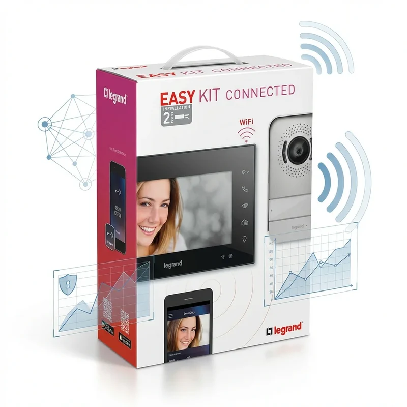 Visiophone connecté écran 7" Noir - Easy Kit - Legrand