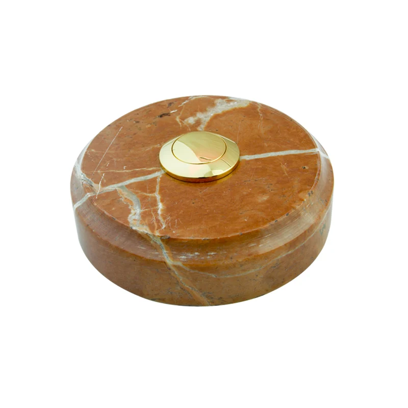 Sonnette Bilbao filaire marbre rouge bouton laiton