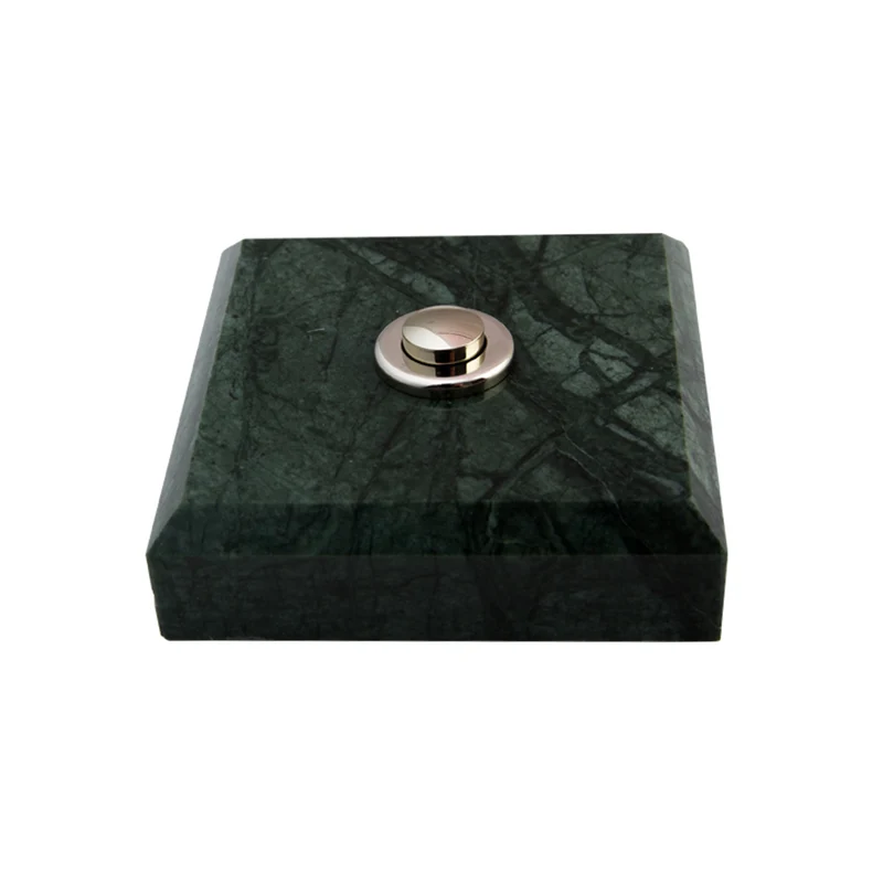 Sonnette Leiria filaire marbre vert bouton chrome