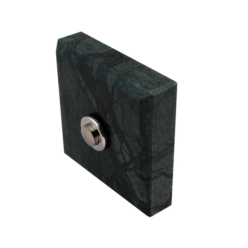 Sonnette Leiria filaire marbre vert bouton chrome