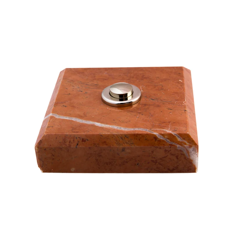 Sonnette Lagos filaire marbre rouge bouton chrome